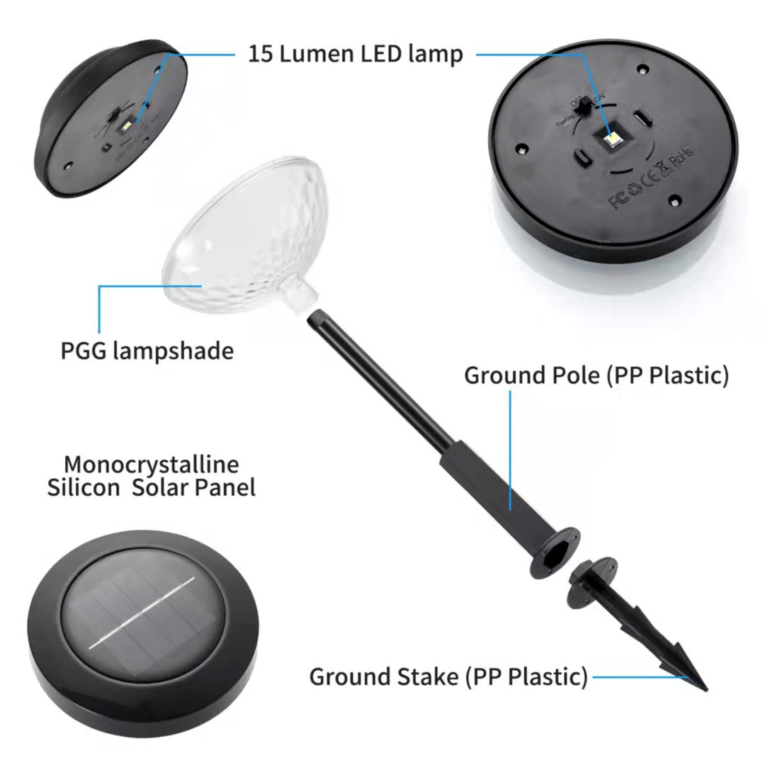 Solar LED Garden Lamp with Color-Changing Light – Outdoor Lighting with Floral Pattern