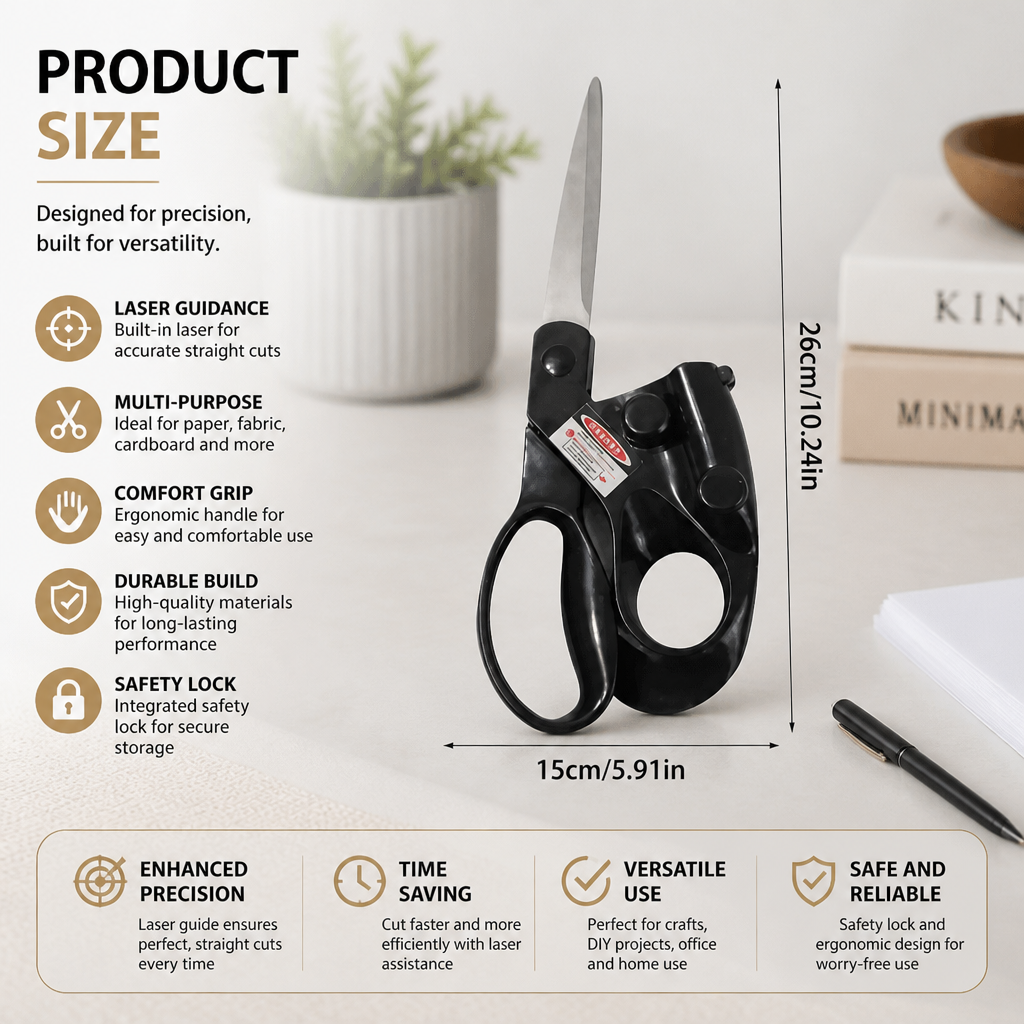 Laser Scissors with Infrared Guide – Precision Multi-Purpose Scissors for Versatile Use