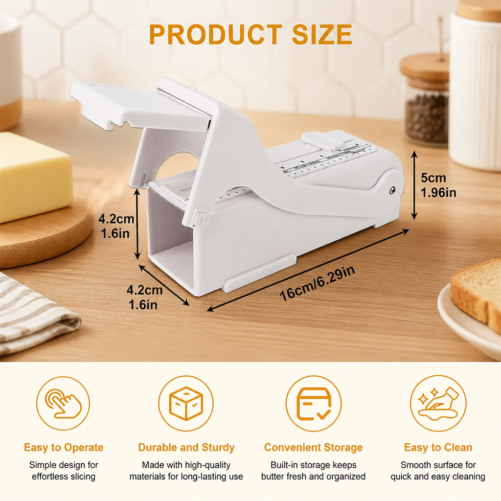 Butter Slicer with Storage Lid for Easy Cutting and Fresh Keeping