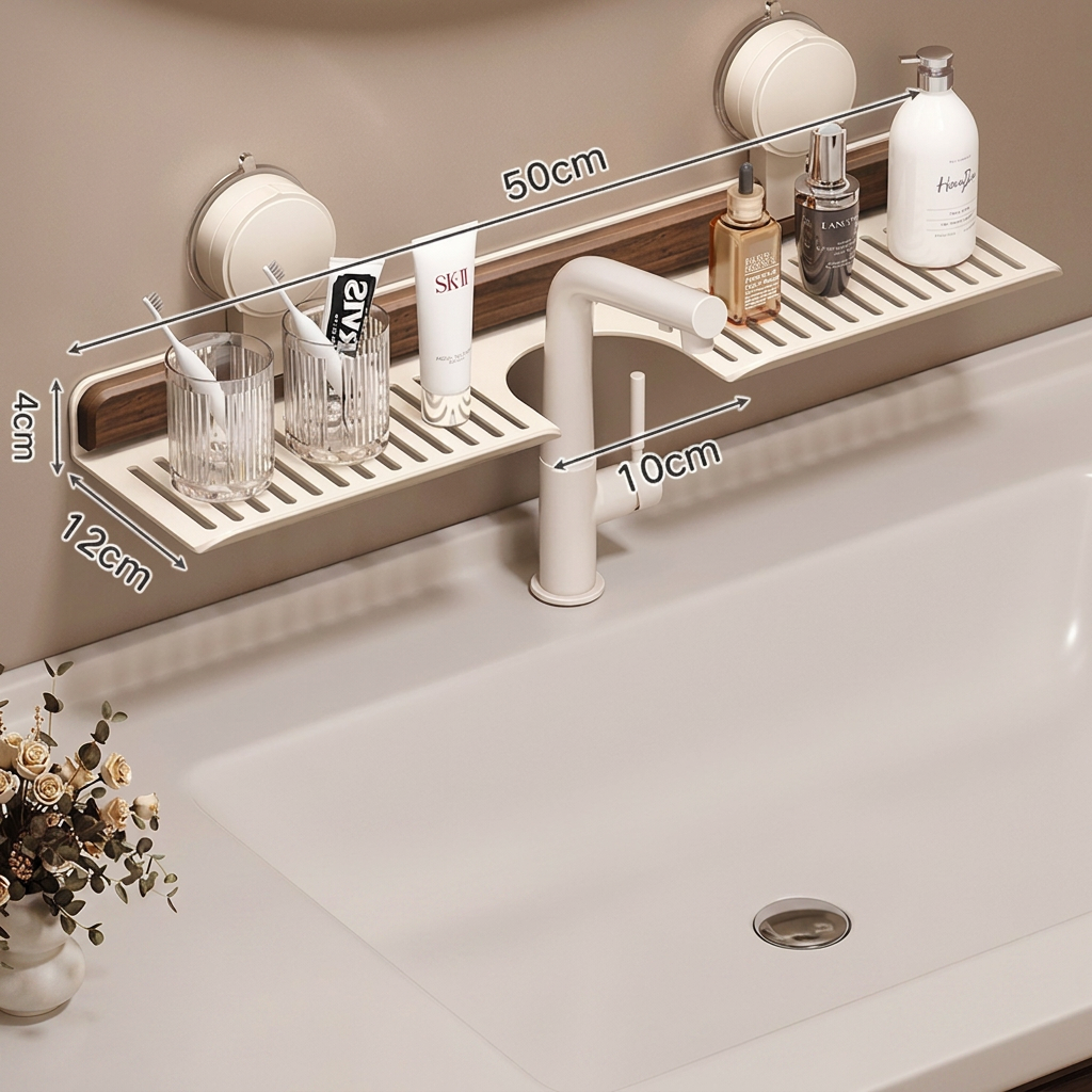 Modern Sink Shelf with Suction Cup โ Drill-Free Storage Rack for a Beautiful Home