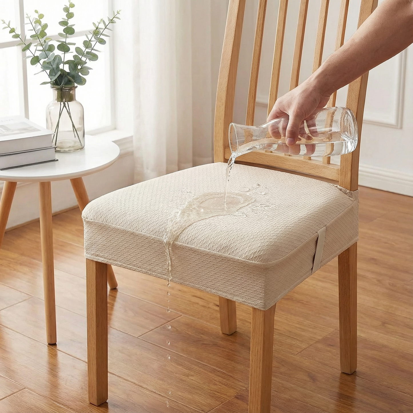 Waterproof Jacquard Chair Cushion Cover β Non-Slip & Easy Care
