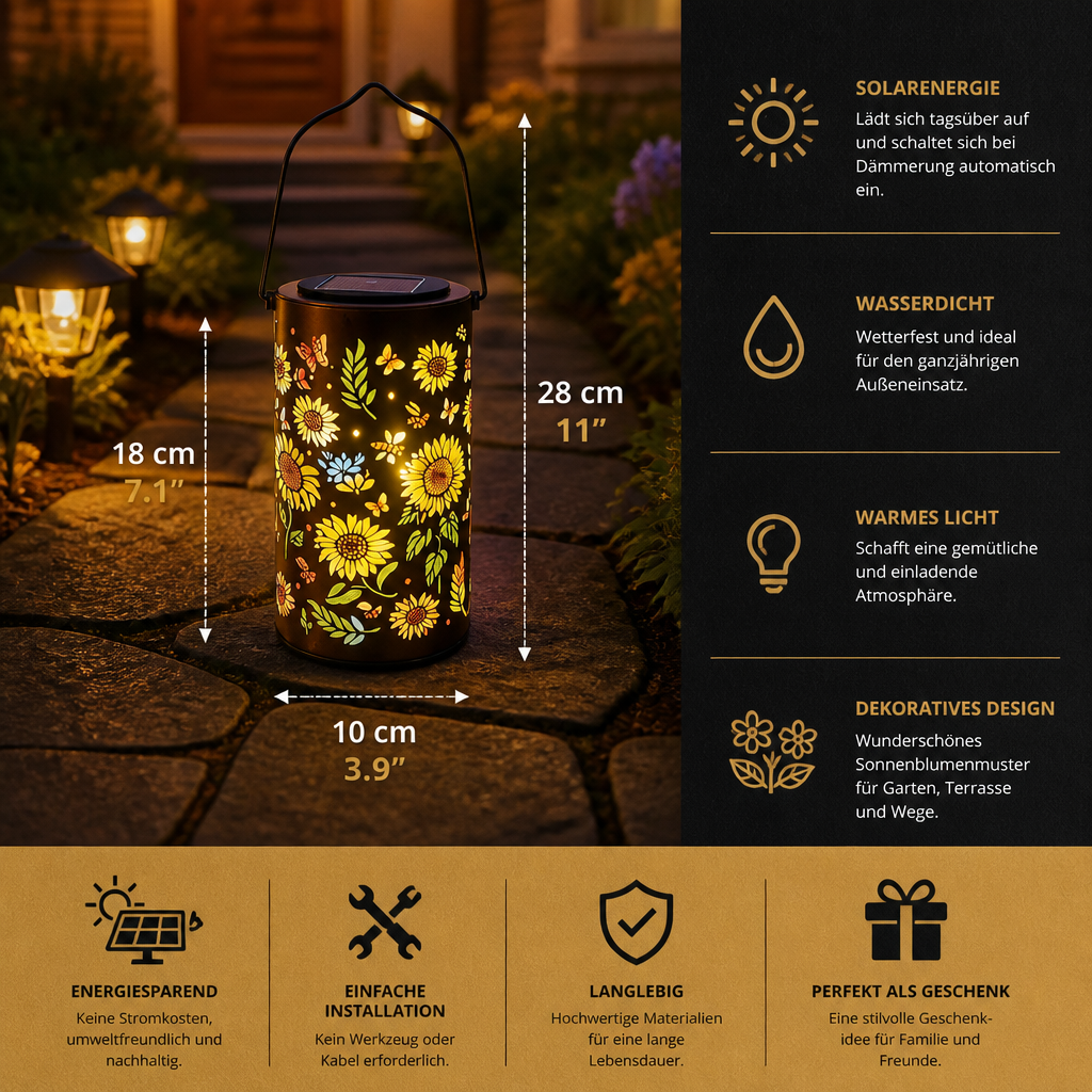 Solar Sunflower Lantern – Waterproof Outdoor Garden Light
