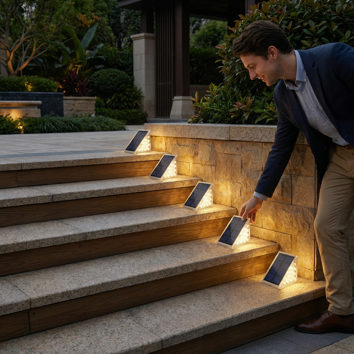 Solar LED Step Lights – IP67 Waterproof Stair & Pathway Lighting