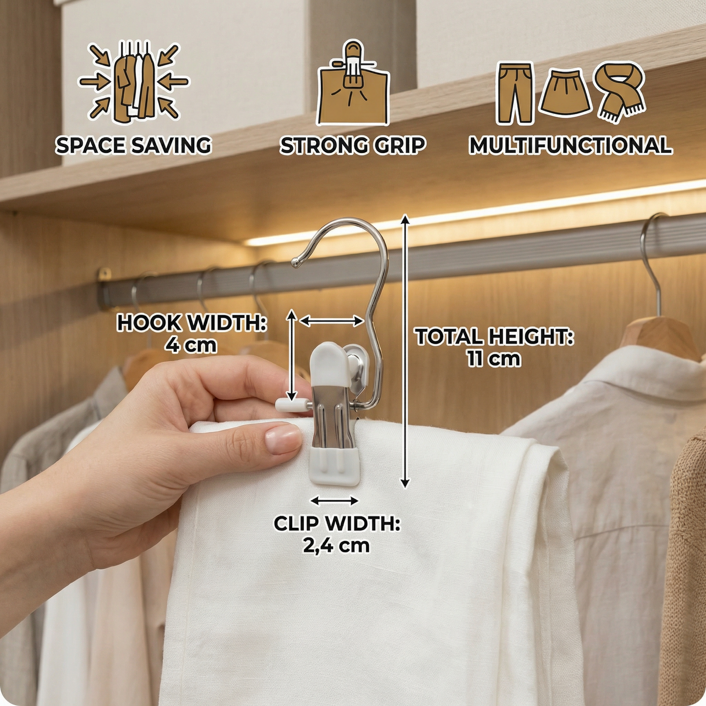 Multifunctional Pants Hangers – Space-Saving Clothing Clips