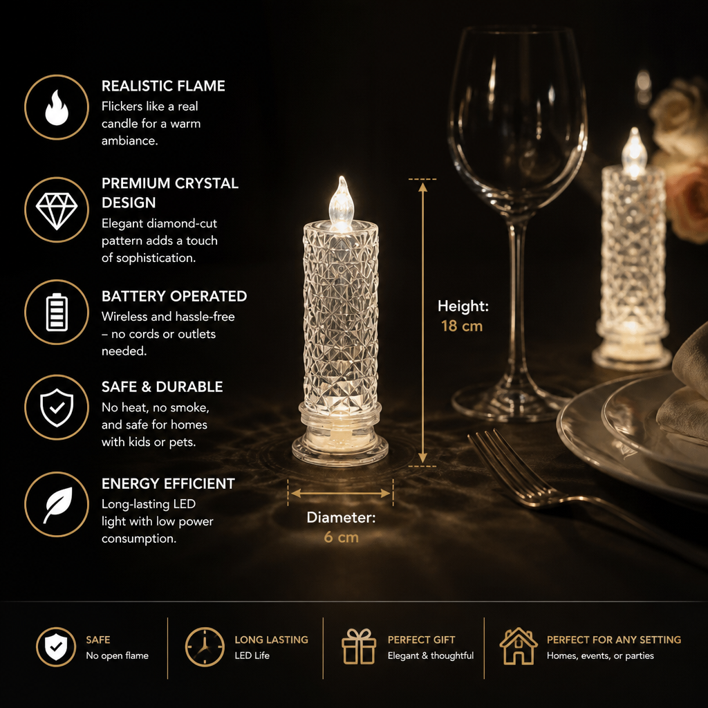 LED Flameless Candle Lamp – Cozy & Decorative Table Light