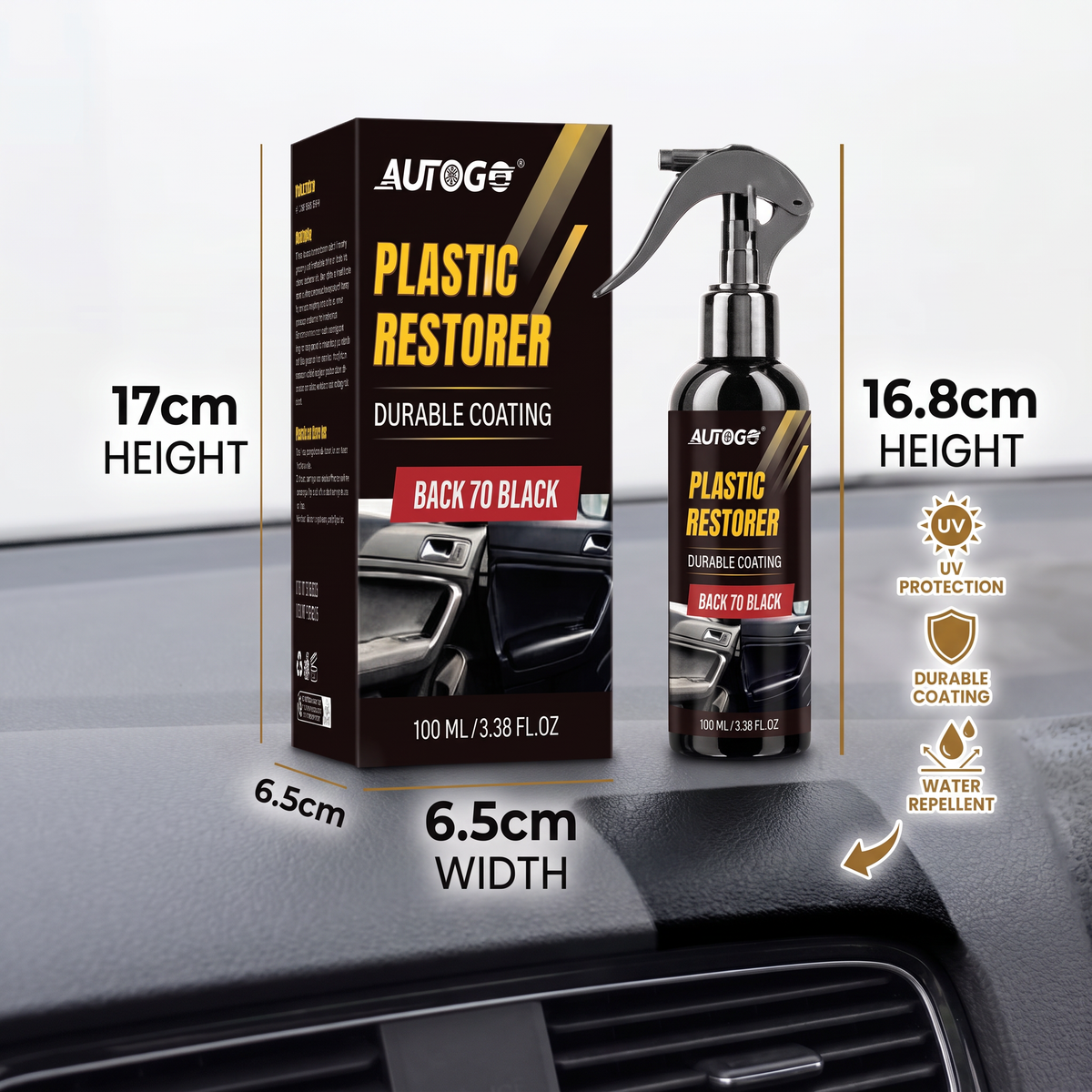 Car Plastic & Trim Restorer with UV Protection