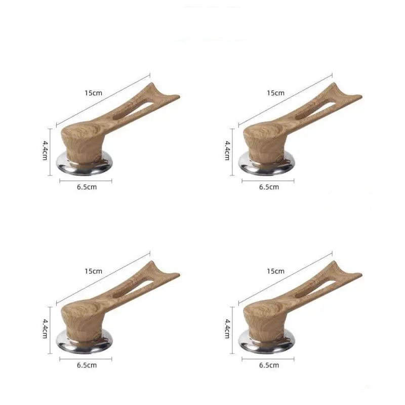 Wooden Pot Lid Handle with Stainless Steel Base