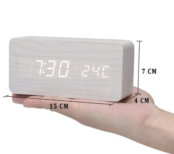 Smart Wooden LED Clock With Voice Control