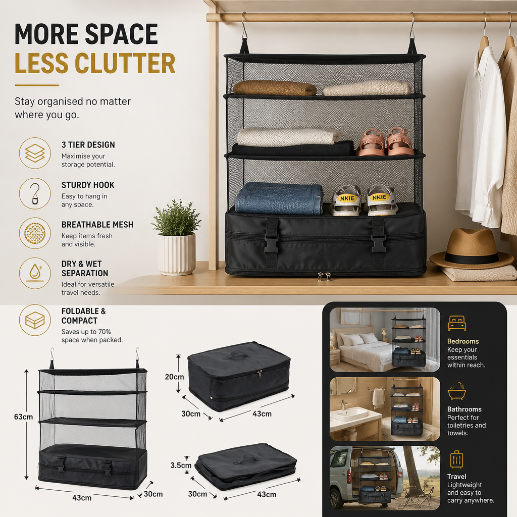 Portable Hanging Travel Organizer Suitcase Bag