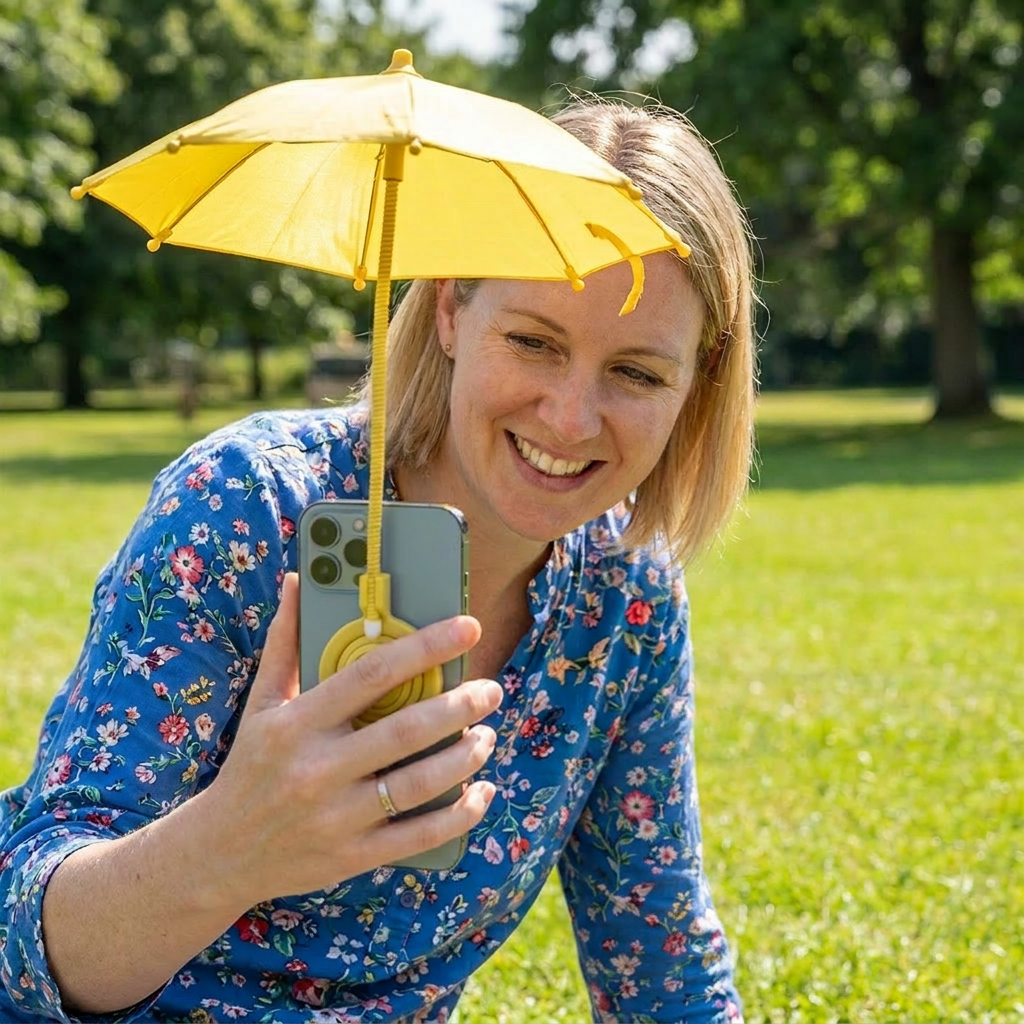 Magnetic Mini Phone Sunshade – Extendable Holder for Flexible Sun Protection on the Go