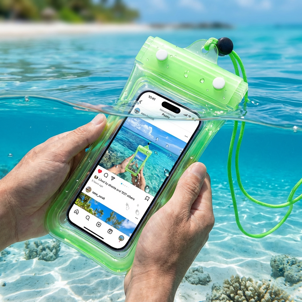 Waterproof Phone Pouch – Clear Touchscreen Case with Lanyard for Beach & Swimming