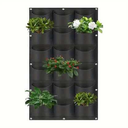 Wall-Mounted Felt Garden Planter – 3D Non-Woven Vertical Hanging Plant Bag