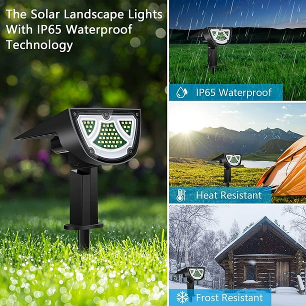 Solar LED Garden Spotlight – Outdoor Lighting with Solar Panel for Pathways and Yard