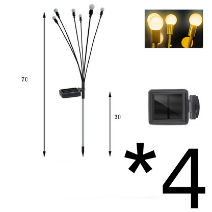 Solar LED Garden Lights with Adjustable Spheres – Waterproof Outdoor Lighting for Flower Beds and Walkways