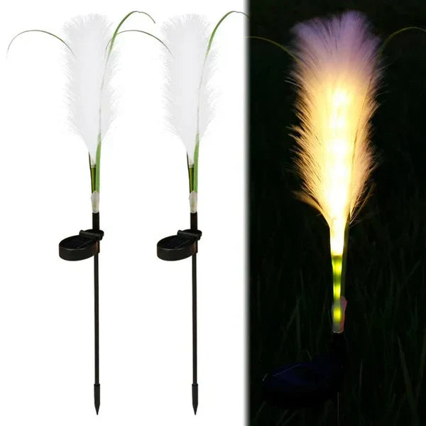 Solar-Powered Rattan Garden Lamp - Outdoor Decorative Lighting In Grass Design