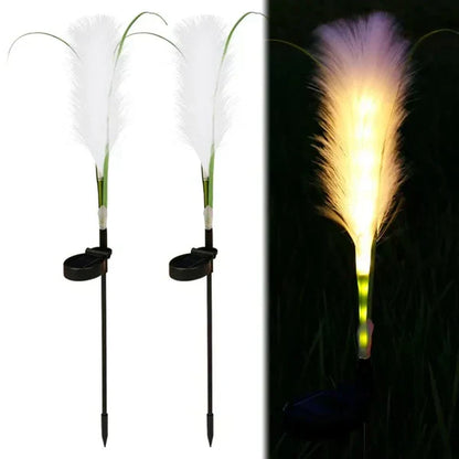 Solar-Powered Rattan Garden Lamp - Outdoor Decorative Lighting In Grass Design