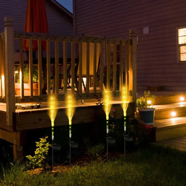 Solar-Powered Rattan Garden Lamp - Outdoor Decorative Lighting In Grass Design