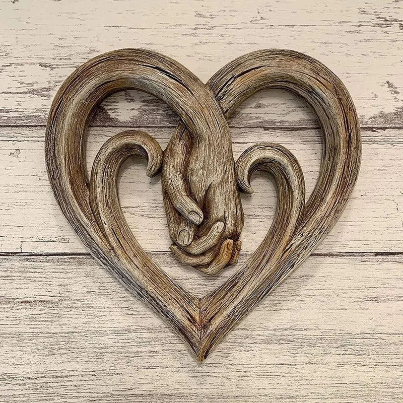 Handcrafted Heart-Shaped Wooden Wall Art