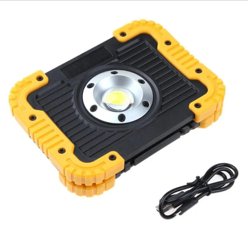 Rechargeable LED Floodlight for Construction - Portable Work Light with USB and Durable Cover