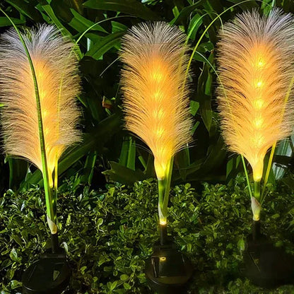 Solar-Powered Rattan Garden Lamp - Outdoor Decorative Lighting In Grass Design