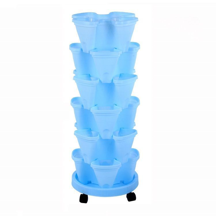 6-Tier Vertical Plant Tower - Space-Saving 3D Flower Display System for Garden