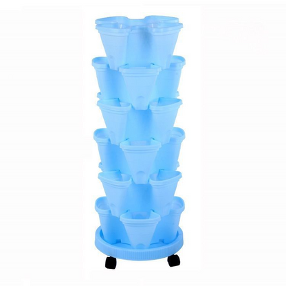 6-Tier Vertical Plant Tower - Space-Saving 3D Flower Display System for Garden