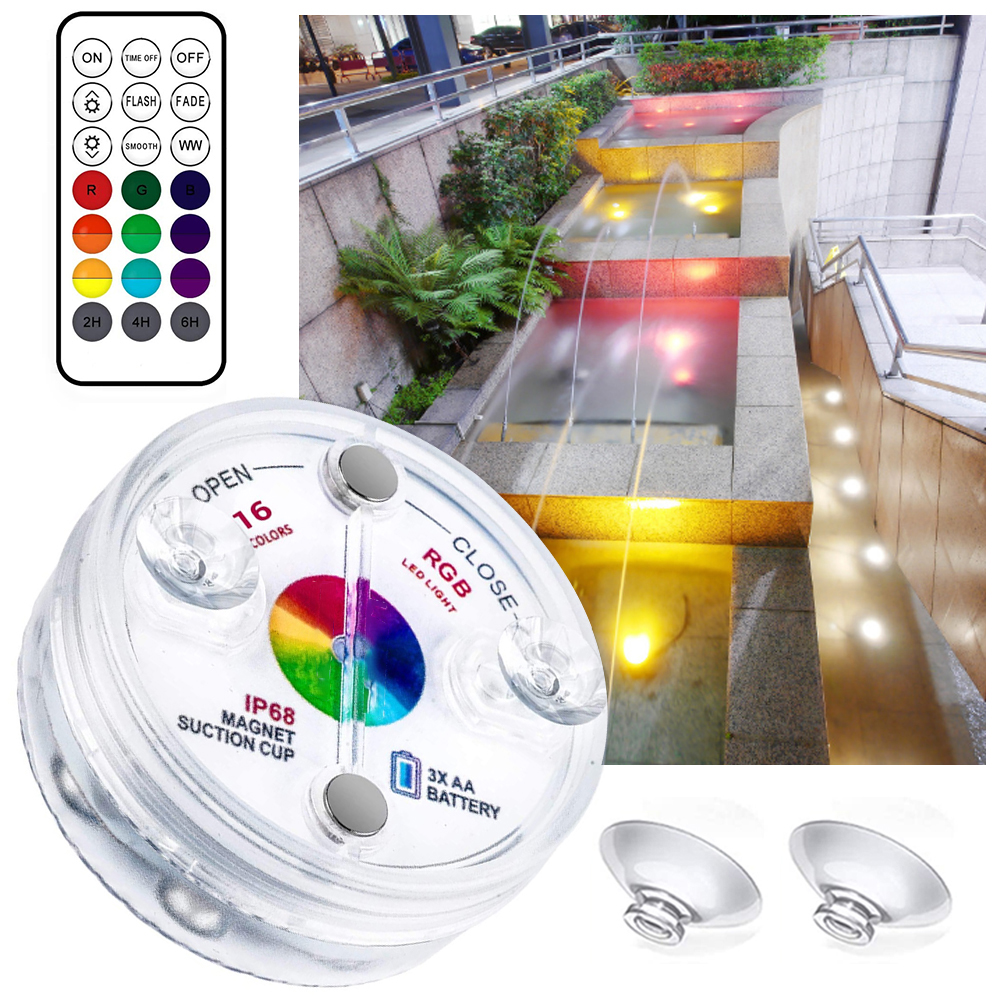 Remote-Controlled Underwater LED Light – RGB Multicolor Pool and Pond Lighting for Bathrooms