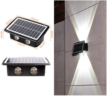 Modern Solar LED Wall Light with Up & Down Lighting Effect – Outdoor Garden and Patio Lighting