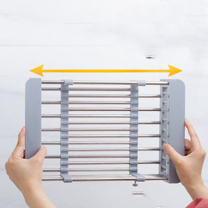 Adjustable Sink Dish Draining Rack – Space-Saving Kitchen Organizer for Crockery and Vegetables