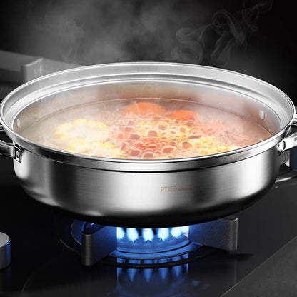 Premium 3-Tier Stainless Steel Steamer with Glass Lid and Durable Handles – Ideal for Steaming and Cooking