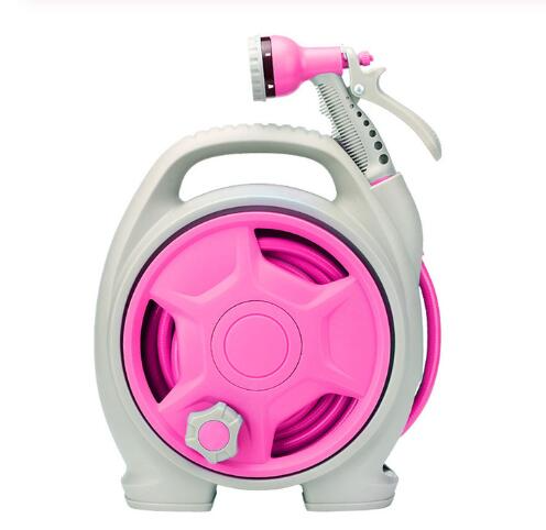 Compact Garden Hose Reel with Spray Nozzle – Convenient Watering Solution for Outdoors