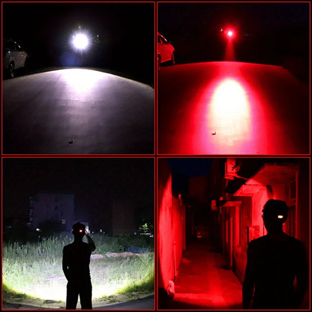 Rechargeable LED Headlamp with White, Red, and Green Modes – USB Rechargeable Headlight with Powerful Battery