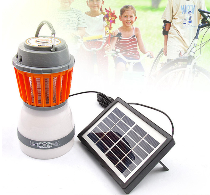 Solar Led Mosquito Lamp with Integrated Lantern - Effective Insect Protection and Lighting for the Garden and Camping