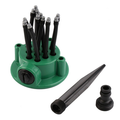 12-in-1 Garden Irrigation System - Adjustable 360-Degree Sprinkler for Efficient Watering