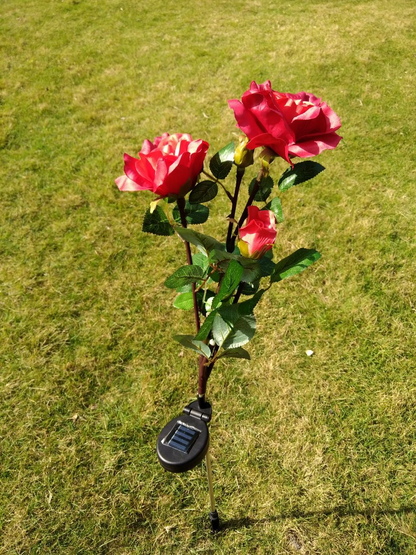 Solar-Powered Garden Rose Lights – Decorative Outdoor Lighting with Solar Panel