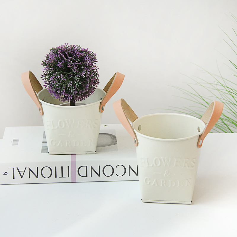 Stylish Plant Pots with Leather Handles – Decorative Flower Pots for Home and Garden Decor