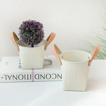 Stylish Plant Pots with Leather Handles – Decorative Flower Pots for Home and Garden Decor