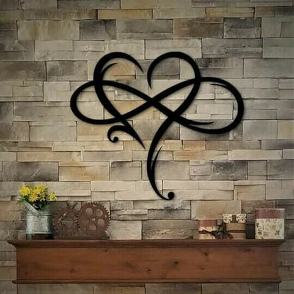 Infinity Love Heart Metal Wall Decor