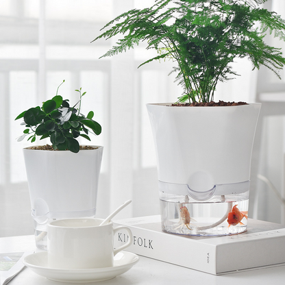 Self-Watering Flower Pot with Built-in Water Reservoir – Ideal for Houseplants