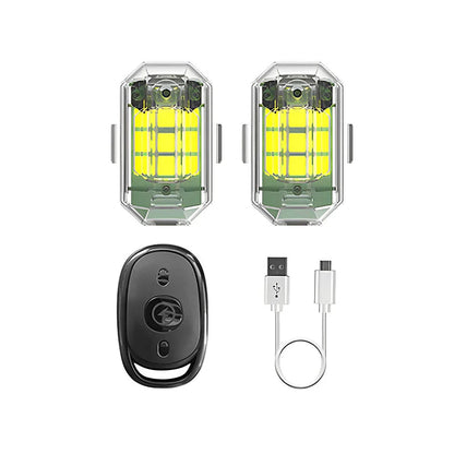 Rechargeable Wireless LED Motorcycle Tail Light with Remote Control for Brake and Warning Signals
