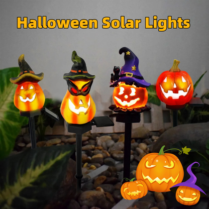 Solar Halloween Lights – LED Garden Lights with Pumpkin and Witch Motifs for Outdoor Decoration