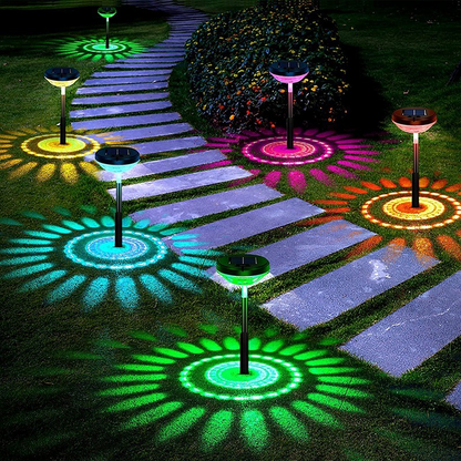 Solar LED Garden Lamp with Color-Changing Light – Outdoor Lighting with Floral Pattern