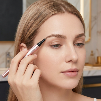 3D Natural-Looking Brow Pen – Waterproof 4-Tip Eyebrow Pencil