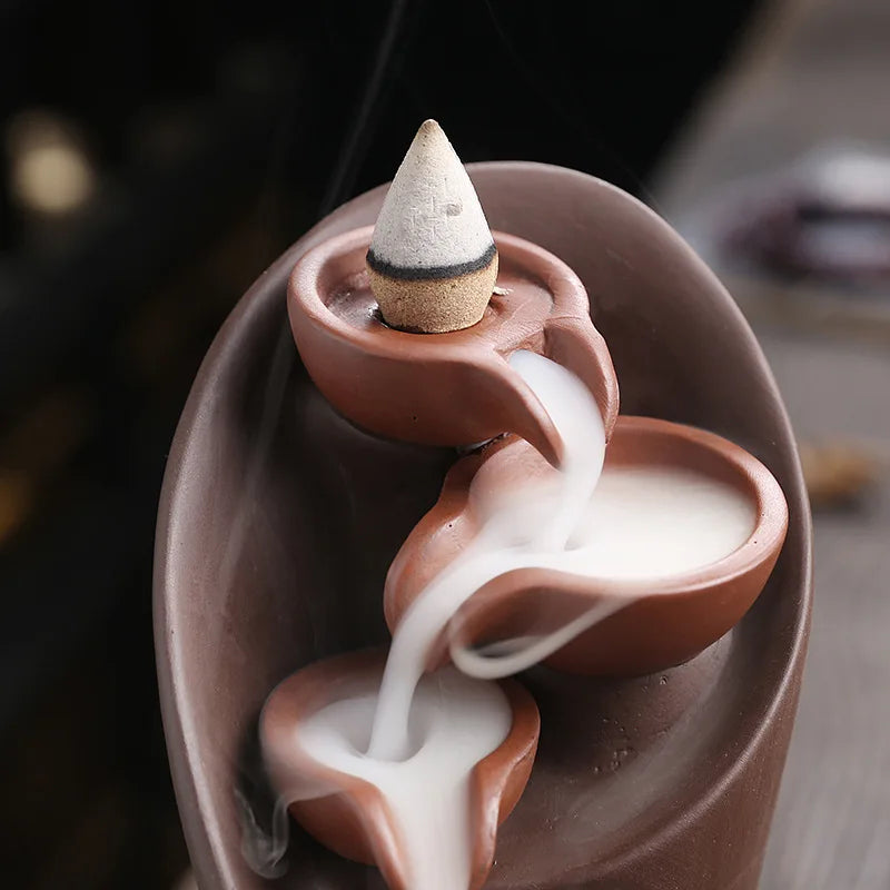 Smoked Waterfall Incense Holder with Return Flow Effect