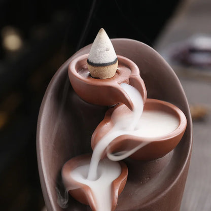 Smoked Waterfall Incense Holder with Return Flow Effect