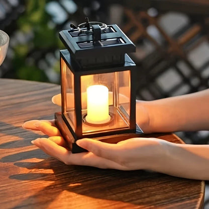 Solar LED Lantern with Hanging Clip and Light Wire – Waterproof Outdoor Lighting for Patio and Balcony