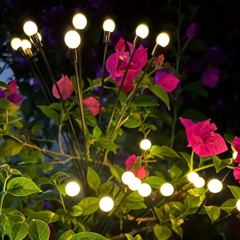 Solar LED Garden Lights with Adjustable Spheres – Waterproof Outdoor Lighting for Flower Beds and Walkways
