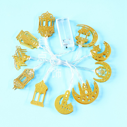 Colourful Led Fairy Lights - Decorative Lights with Moon and Lantern Motifs for the Home and Garden