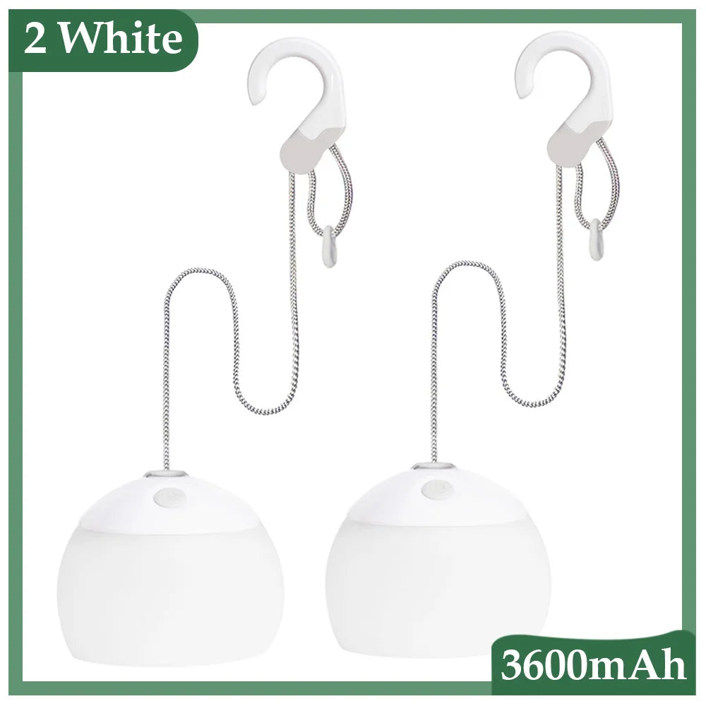 Retro LED Hanging Camping Lamp – USB Rechargeable Light
