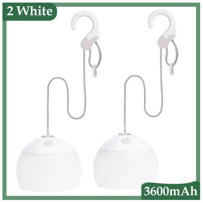 Retro LED Hanging Camping Lamp – USB Rechargeable Light